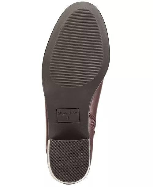 Style & Co Felaa Women’s Asymmetrical Booties Port Wine 8.5M Man‑Made $79.90 NWB