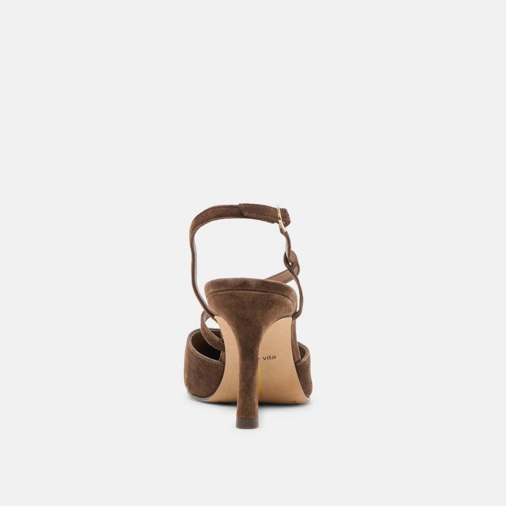 Dolce Vita Kamra Heels Dark Brown Suede Slingback Pumps 9M NWB MSRP $150