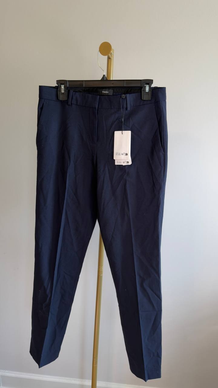 Theory Ibbey Admiral Crepe Pants Black 8 NWT $265