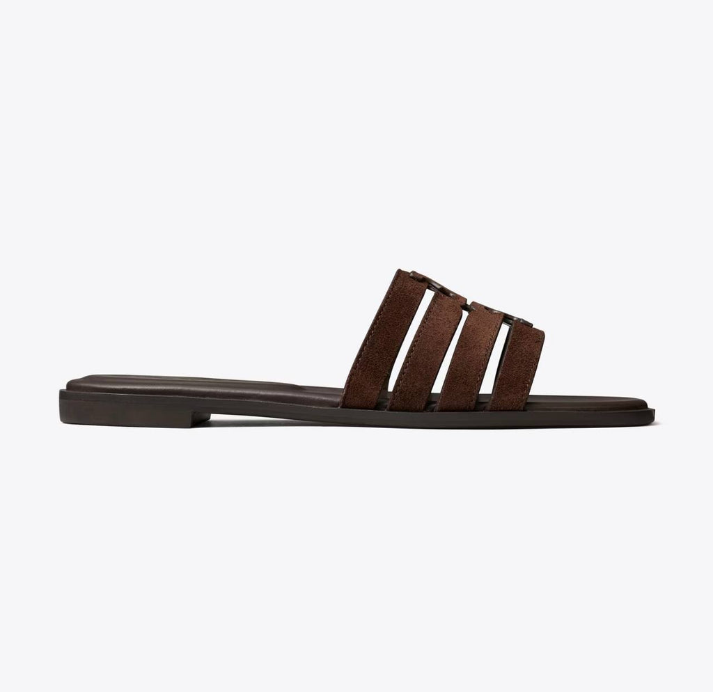Tory  Burch  Slide  Sandals  Dark  Cocoa  9  Pre‑Owned  $225