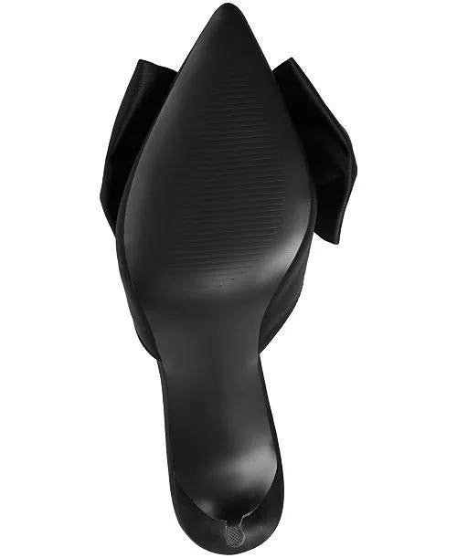 Journee Black Satin Tiarra Bow Heels 8.5M New in Box $93