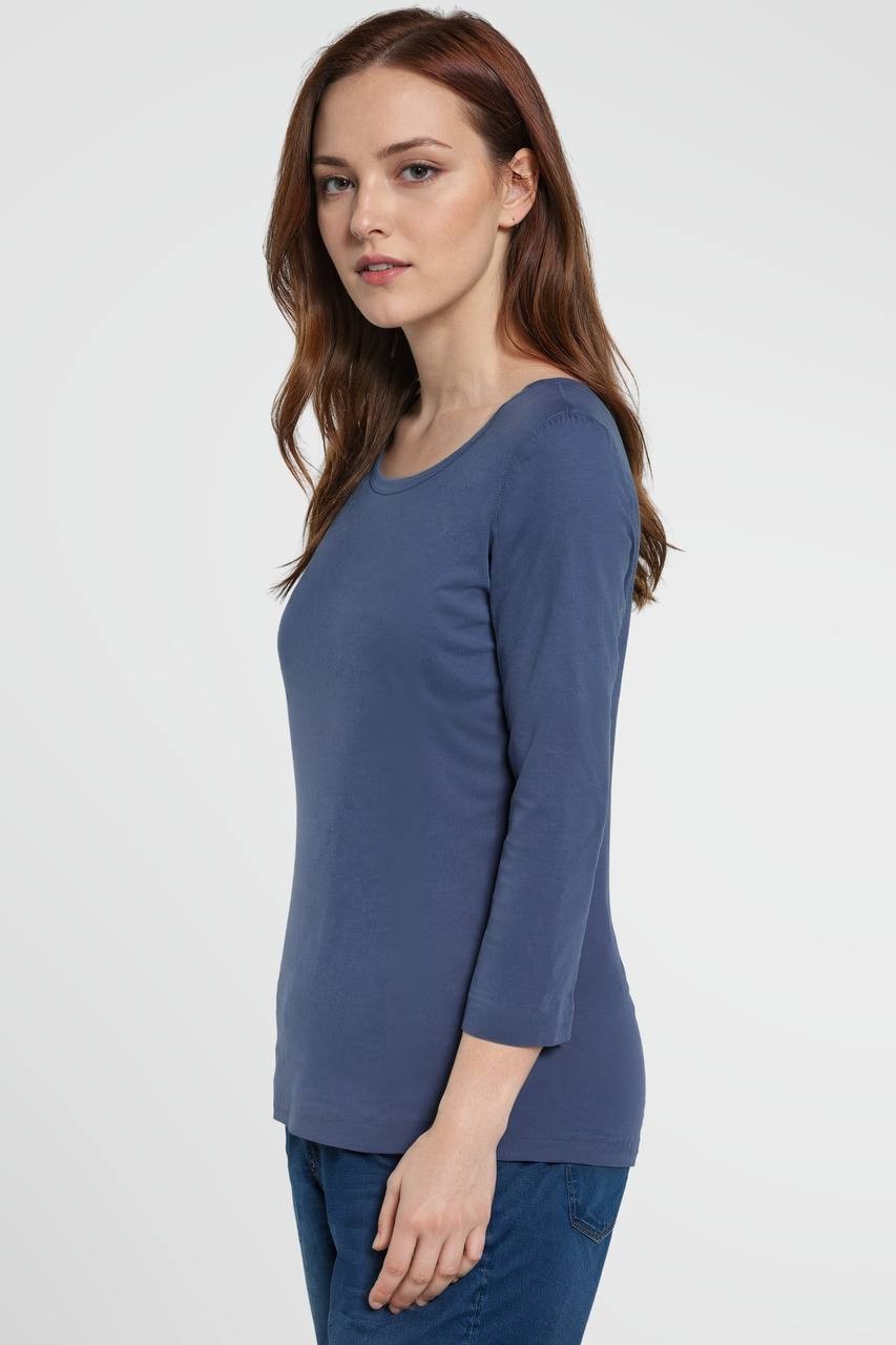 Three Dots British Tee Boatneck, Partly Cloudy, Size M, New with Tags NWT