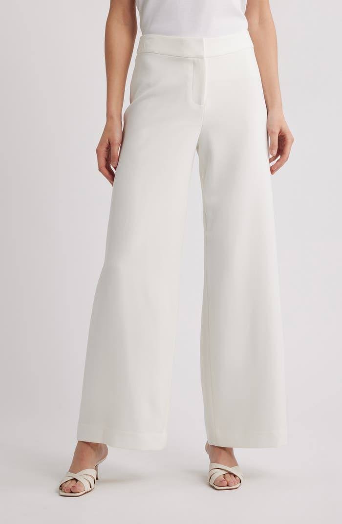 Tahari ASL Wide‑Leg Pants White 18W NWT $109