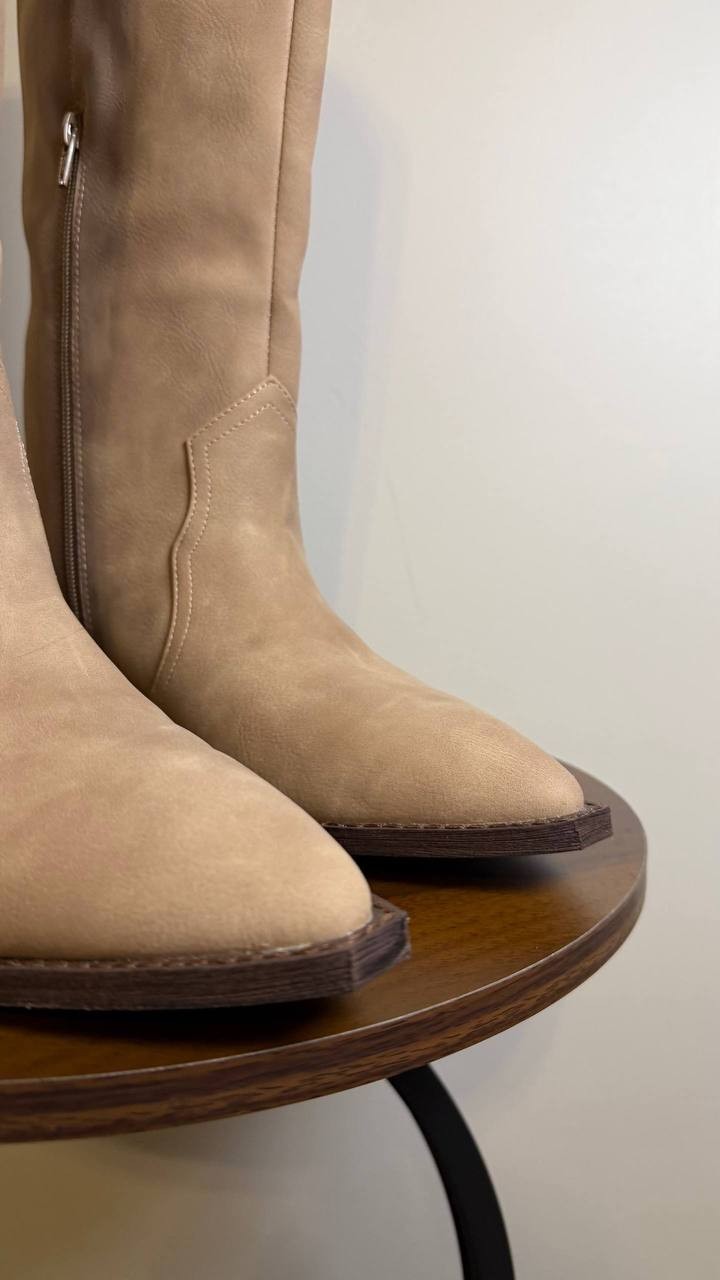 Dolce Vita Kit Boots 10 Dune Man‑Made Knee‑High Cowboy Pointed Toe NIB msrp$99