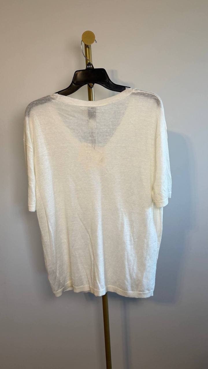 Calvin Klein Lux Linen Top Sweet Corn Cream M NWT $109