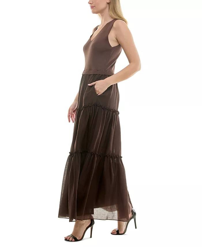 Taylor Sleeveless Tiered Maxi Dress – Brown – Size S – NWT – $128