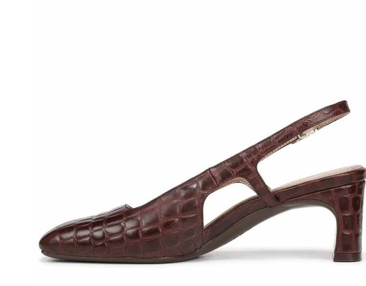 Naturalizer Carmen Pumps 9.5W Cappuccino Croc Leather Slingback NIB msrp$145