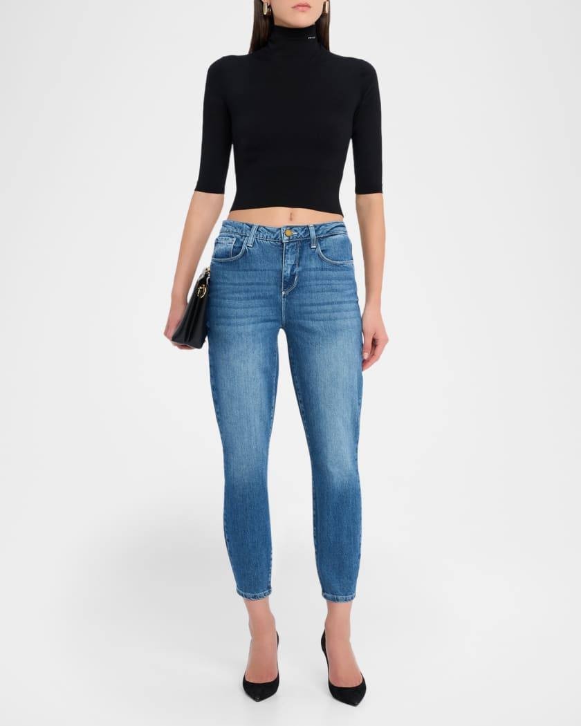 L’Agence Margot High-Rise Skinny Jeans Faded Blue Size 28 NWT $245 –Designer Fit