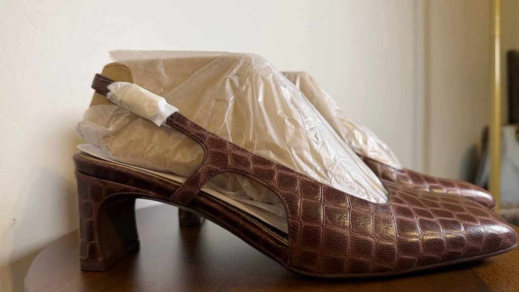 Naturalizer Carmen Pumps 9.5W Cappuccino Croc Leather Slingback NIB msrp$145