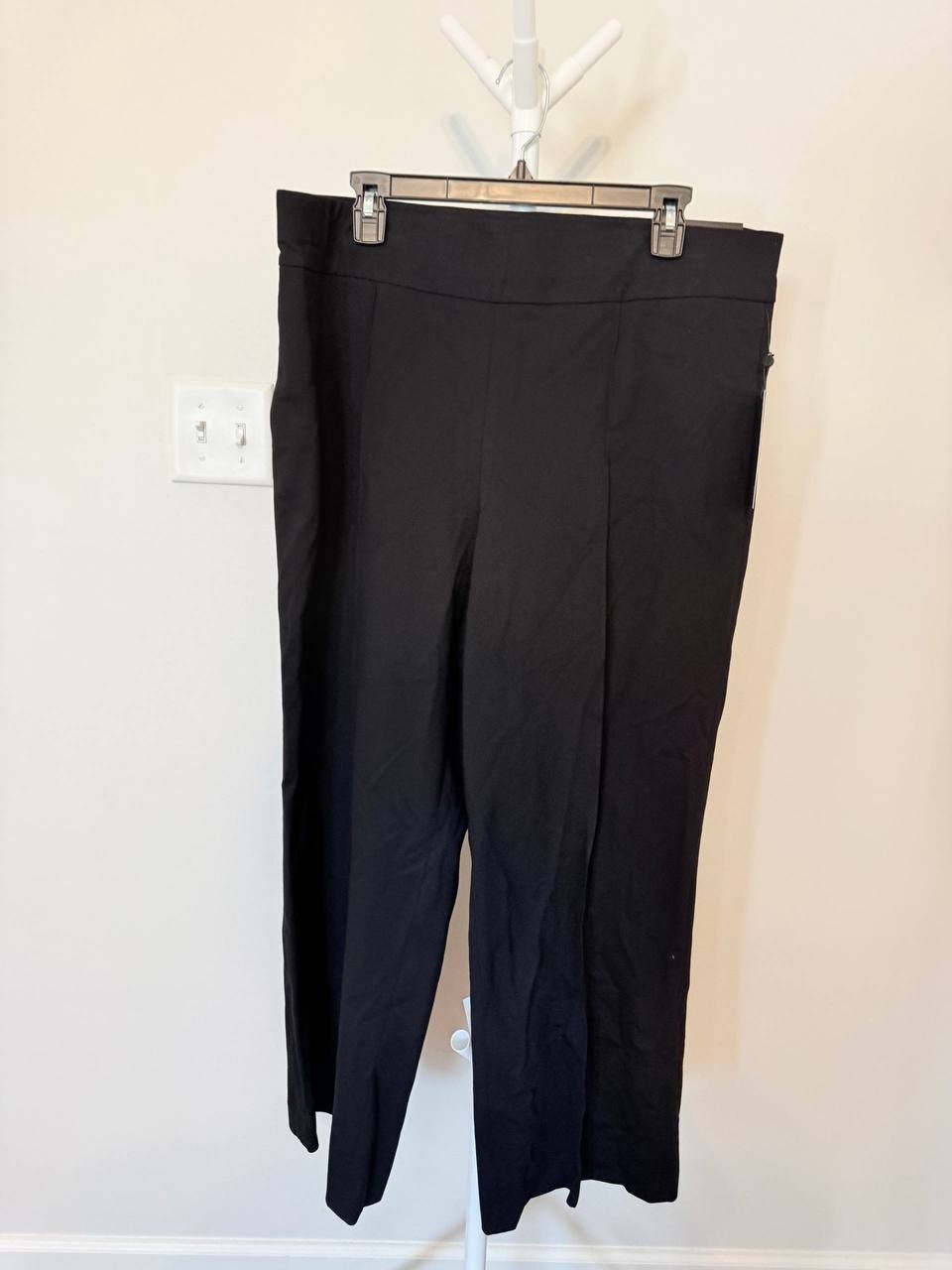 Jones New York Serenity Knit Pintucked Pull‑On Pants – Black – Size XL –NWT–$79