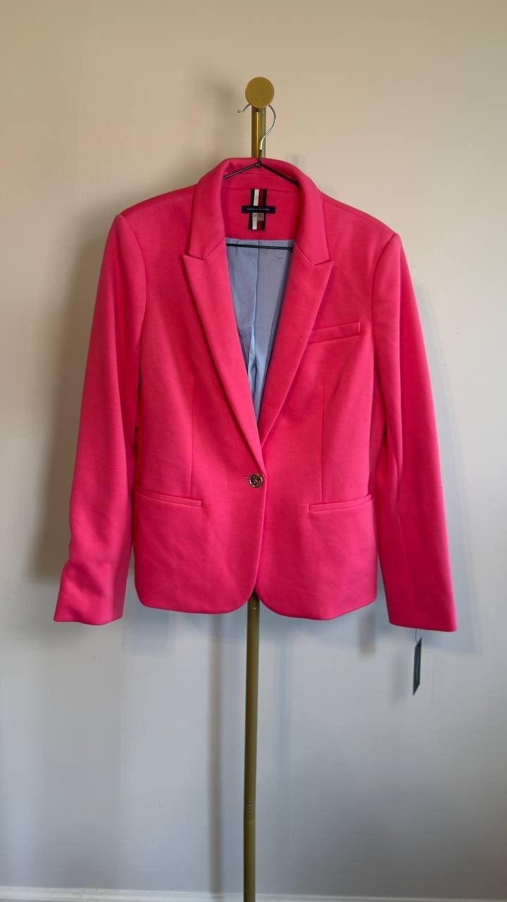 Tommy Hilfiger Single Button Business Blazer Pink 12 NWT $139