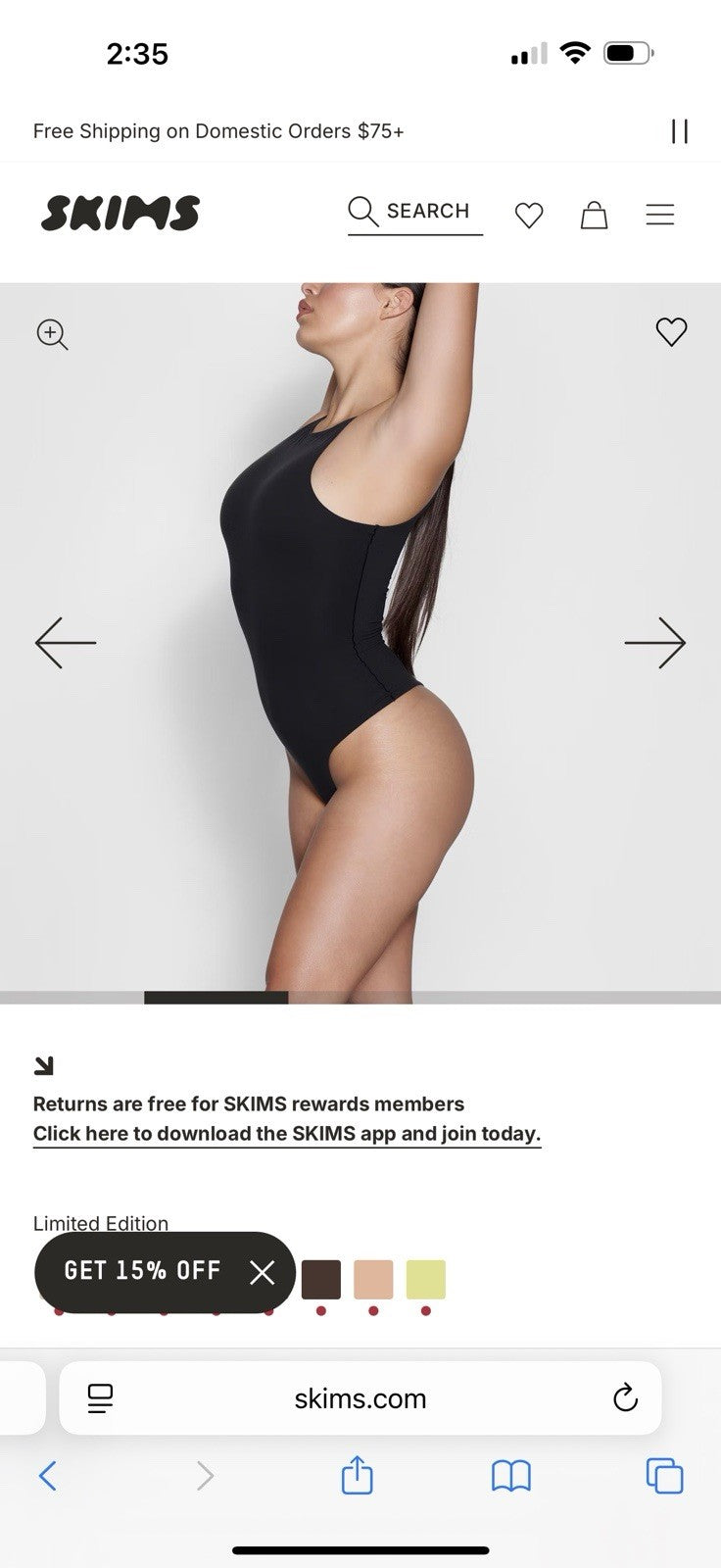 Skims High-Neck Bodysuit Black XXS | Wireless Underwire, Polyamide/Elastane