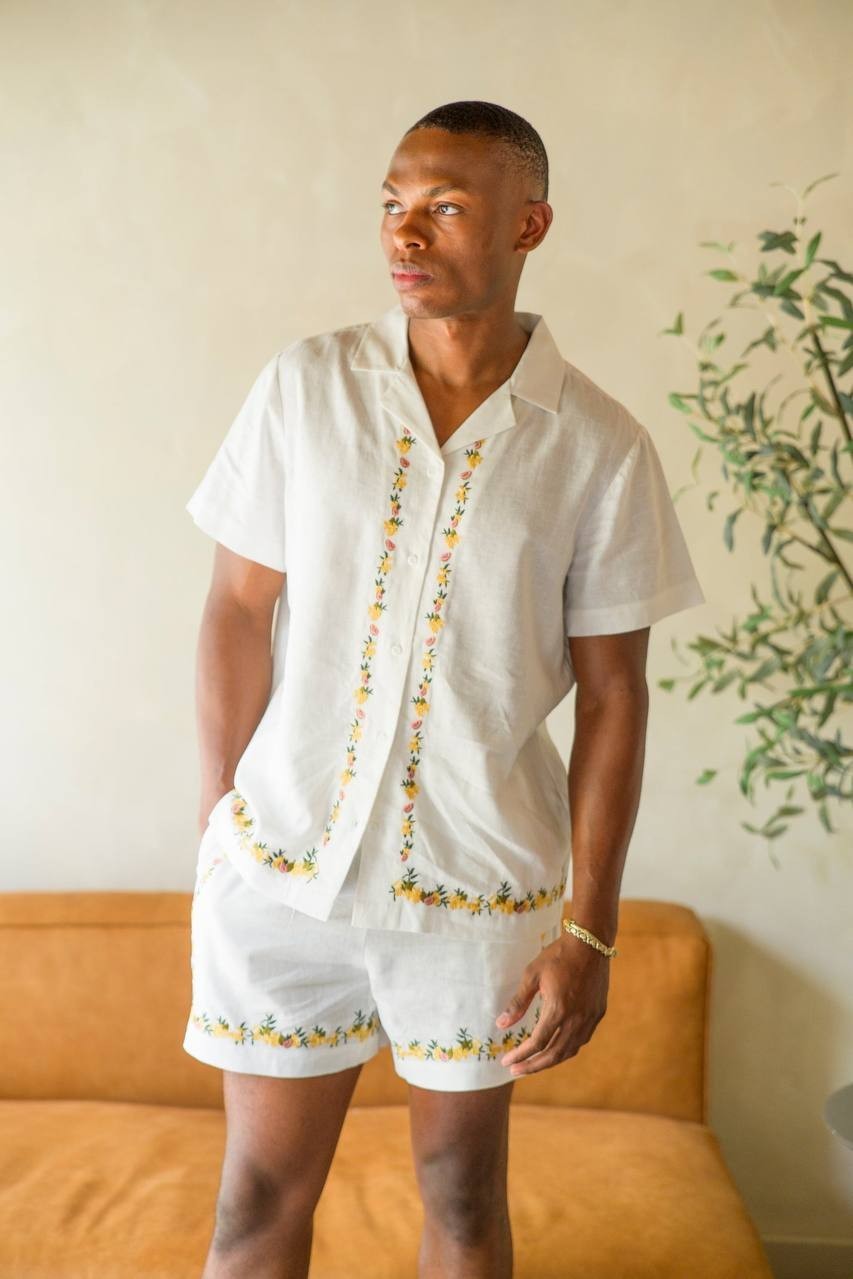 Mavrans Men’s Hawaiian Linen Shorts Tropical Print XL $109 NWT
