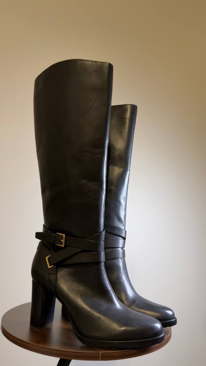 Lauren Ralph Lauren Tall Boots Black 9.5 B New $295.00
