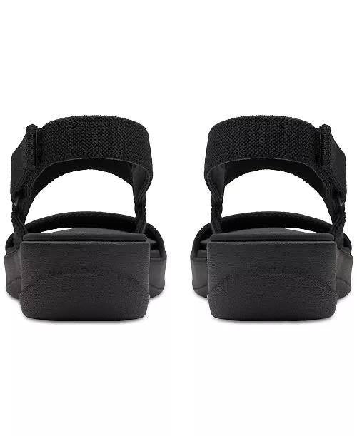 Clarks   Slingback  Sandals  Black  Fabric  8.5M  New  With  Box  $75