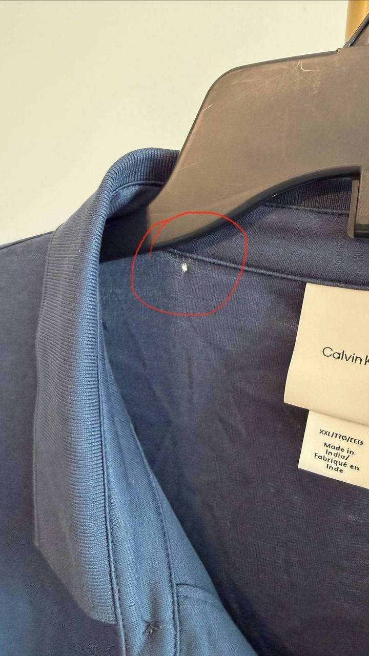 Calvin Klein Supima Cotton Polo Shirt Dark Sapphire XXL NWT – Small Hole Defect