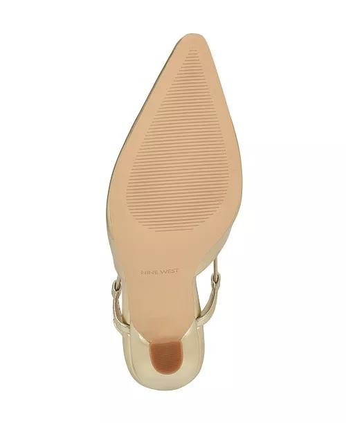 Nine West Vassa Slingback Pumps 7.5M Gold Heels New