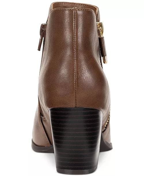 Style & Co Ankle Booties 9M Cognac Man‑Made New (No Box) MSRP $80