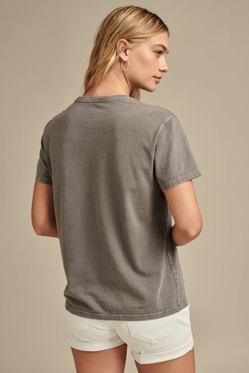 Lucky Brand Faded Neon Floral Classic Crew Dark Dull Grey L Pre‑Owned $39.50