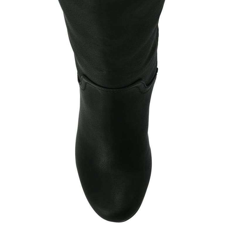 Journee Langly Wedge Knee‑High Boots – Size 8 – Faux Leather–New in Box(Damaged)