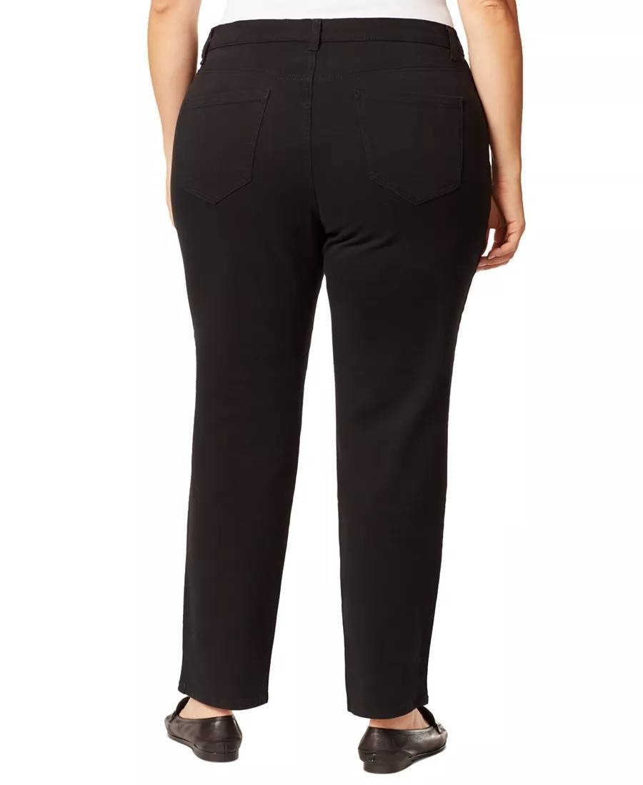 Gloria Vanderbilt Amanda Straight Jeans Black Size 24W NWT Classic Fit msrp$56