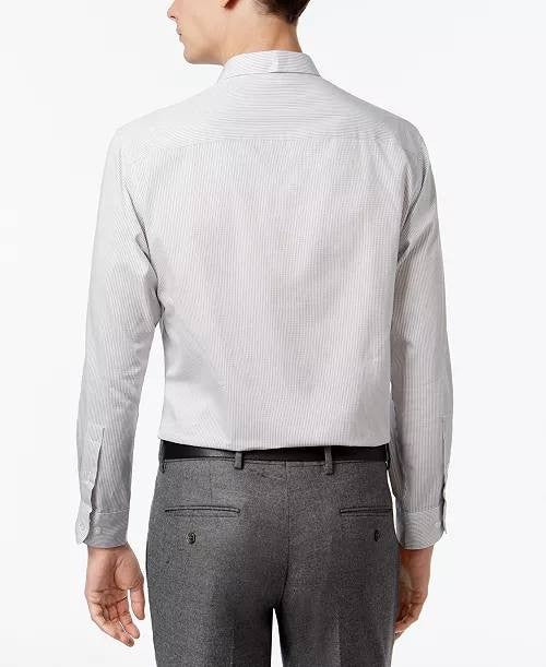 Alfani Men’s Fitted  Texture Stripe Dress Shirt XXL $60 NWT