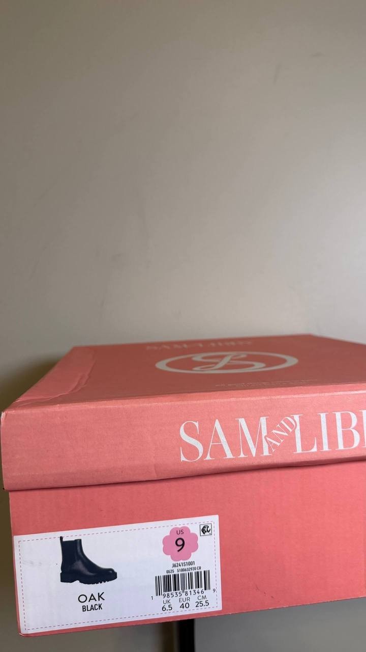 Sam & Libby Black Man‑Made Booties 9M NIB MSRP $95