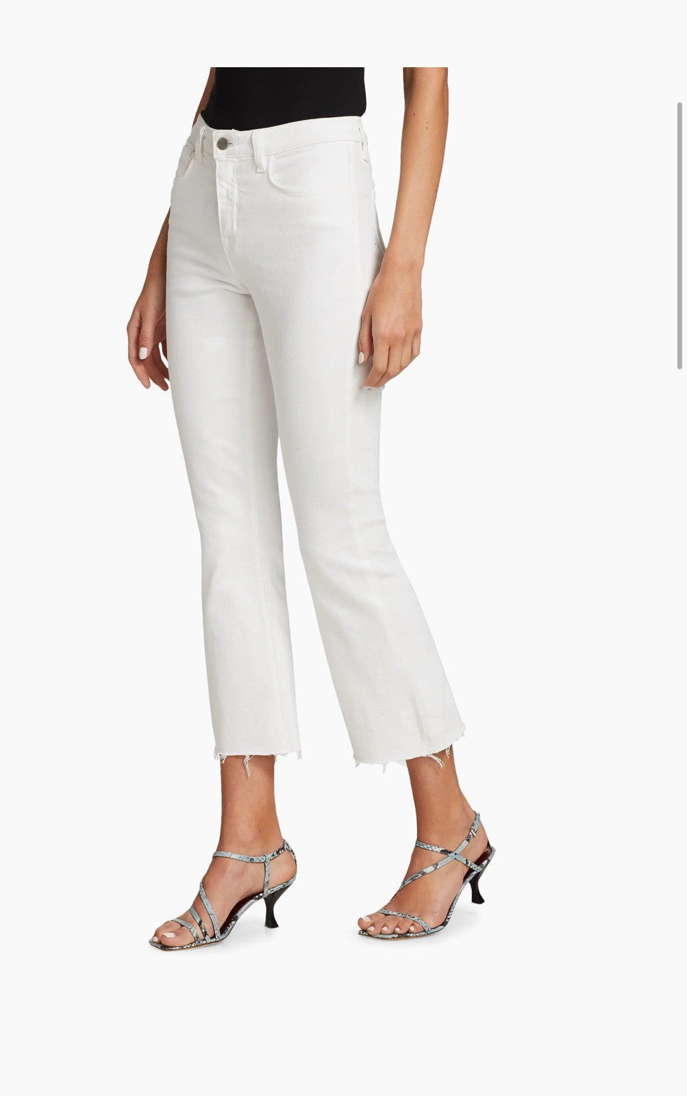 L’AGENCE Kendra Crop Flare Jeans White Coated, High-Rise, Size 25, NWT