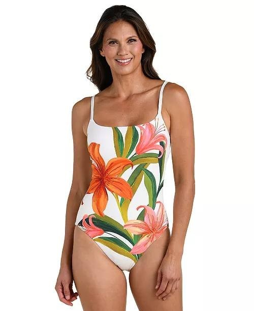 La Blanca Jungle Blossom Beaded One‑Piece Swimsuit Multi 10 NWT $160