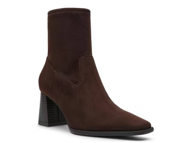 Anne Klein Paidge Bootie Dark Brown 8M Fabric Sock Fit Booties NWB MSRP $109