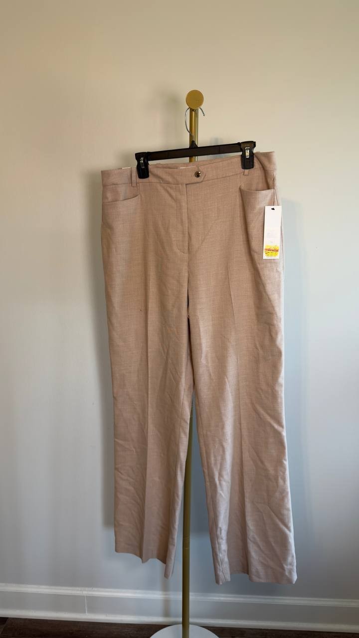Calvin Klein High-Rise Modern Fit Pants Beige 16 NWT $99