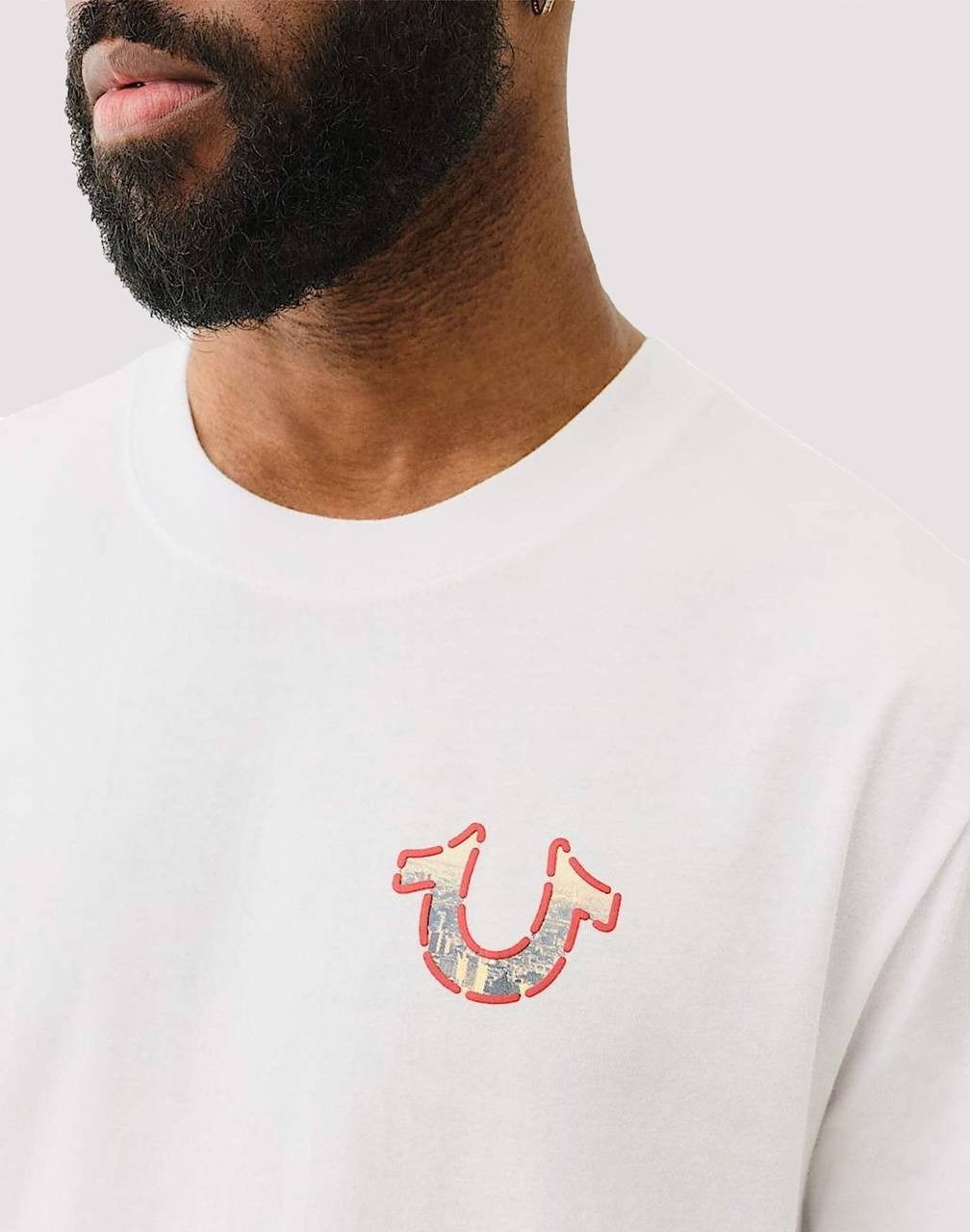 True Religion Men’s Graffiti Puff Logo T‑Shirt White XL $59 NWT
