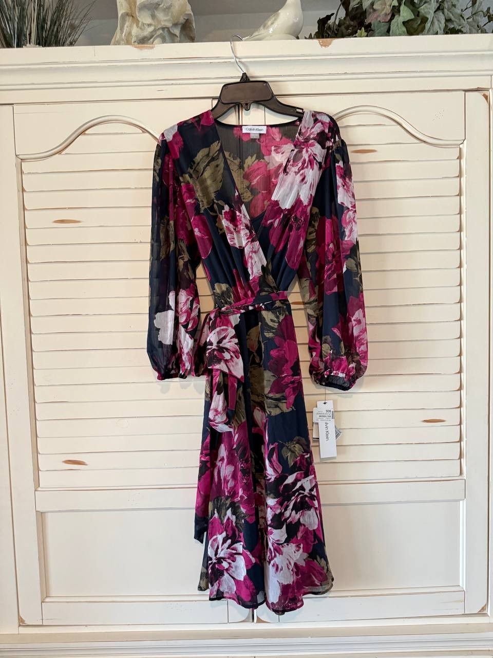Calvin Klein Petite Floral A-Line Wrap Dress Size 4 NWT $149 – Elegant Chic