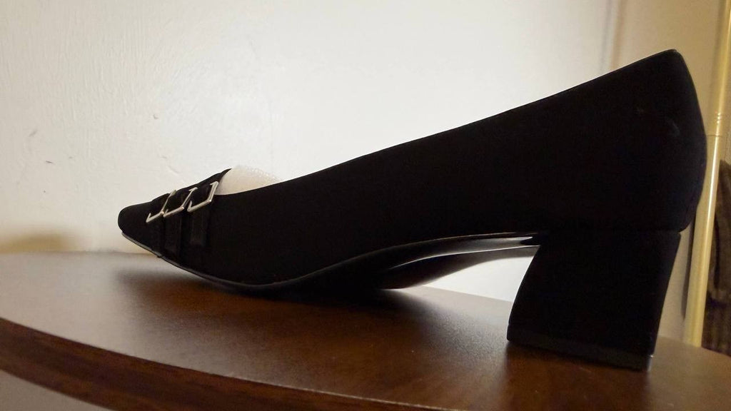 Easy Street Women’s Block Heel Pumps 10W Black Textile – New in Box– MSRP $74.99