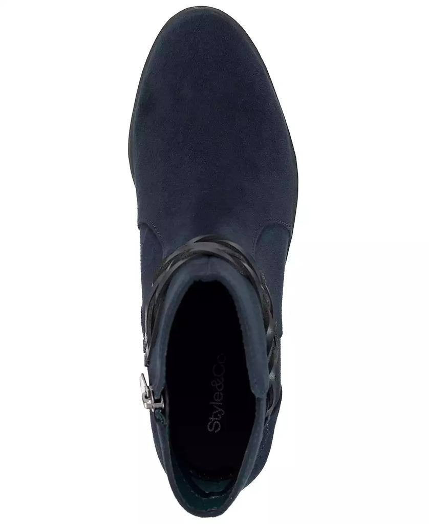 Style&Co Indus Blue Microfiber Block Heel Booties 7.5M NIB MSRP $79.90