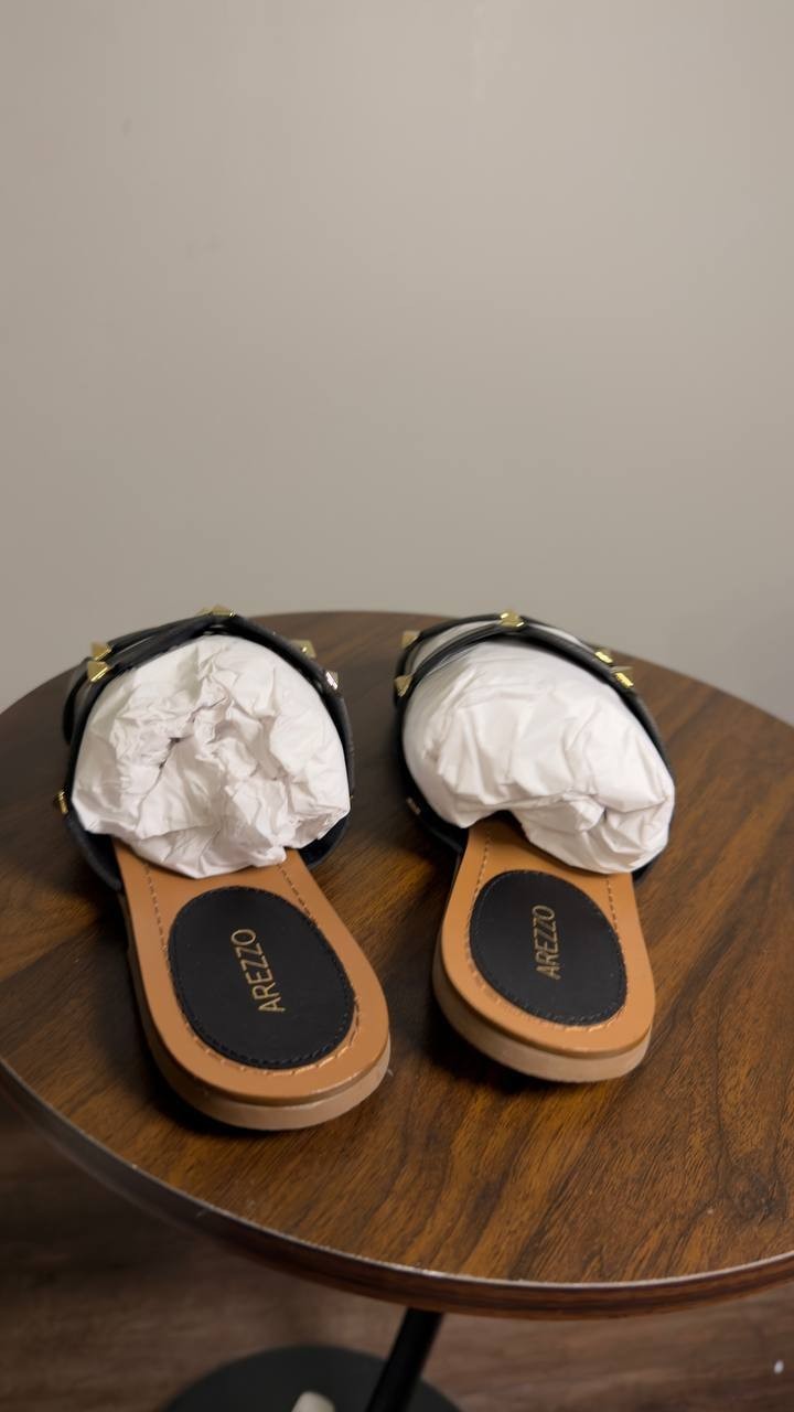 Arezzo  Slide  Sandals  Black  8.5B  New  $79