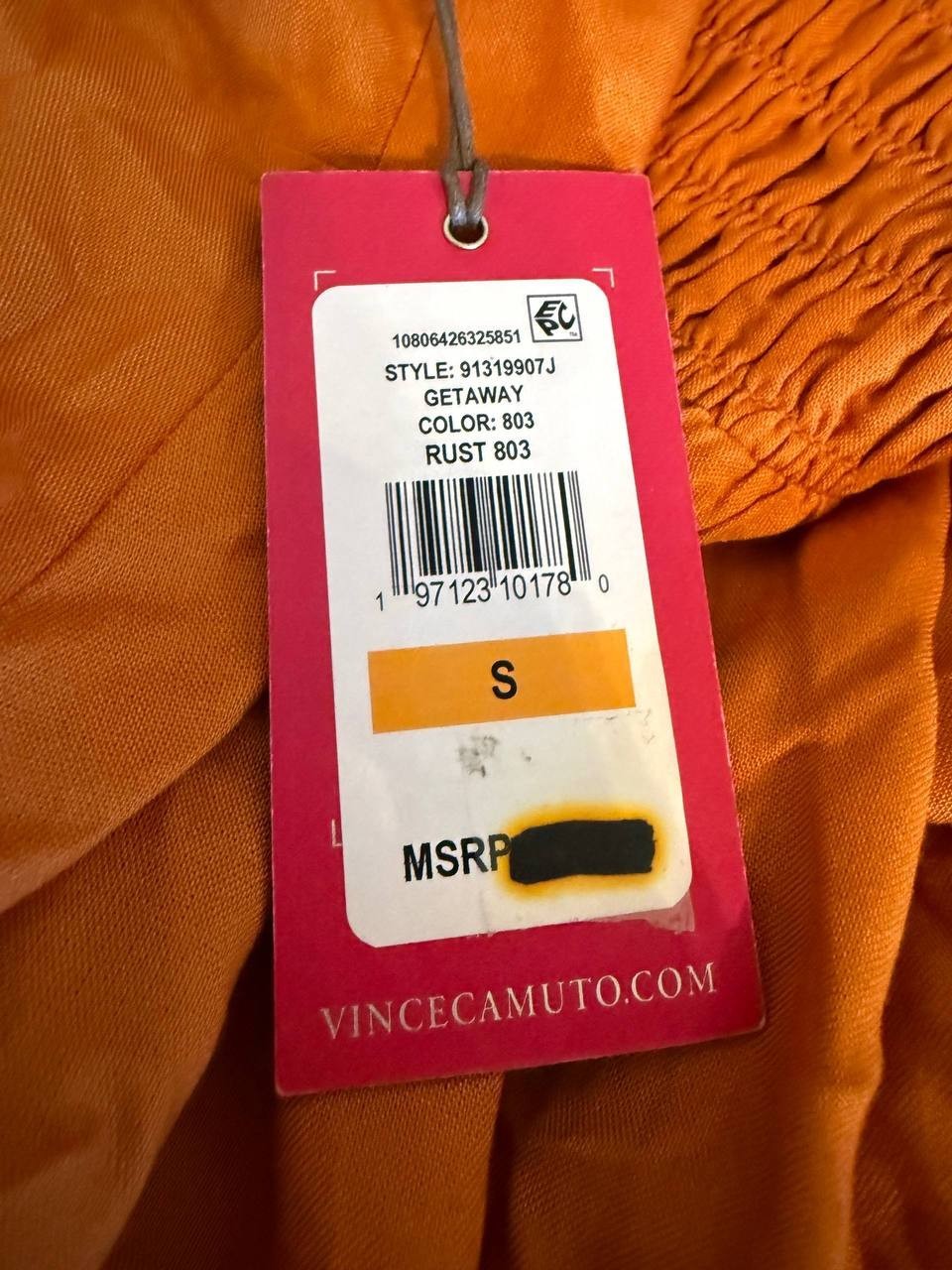 Guess Mustard Square-Neck Maxi Dress -Orange– Size S – NWT
