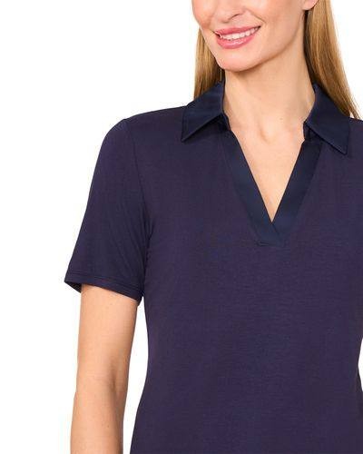 CeCe Short‑Sleeve Polo Top – Size S – NWT – $45