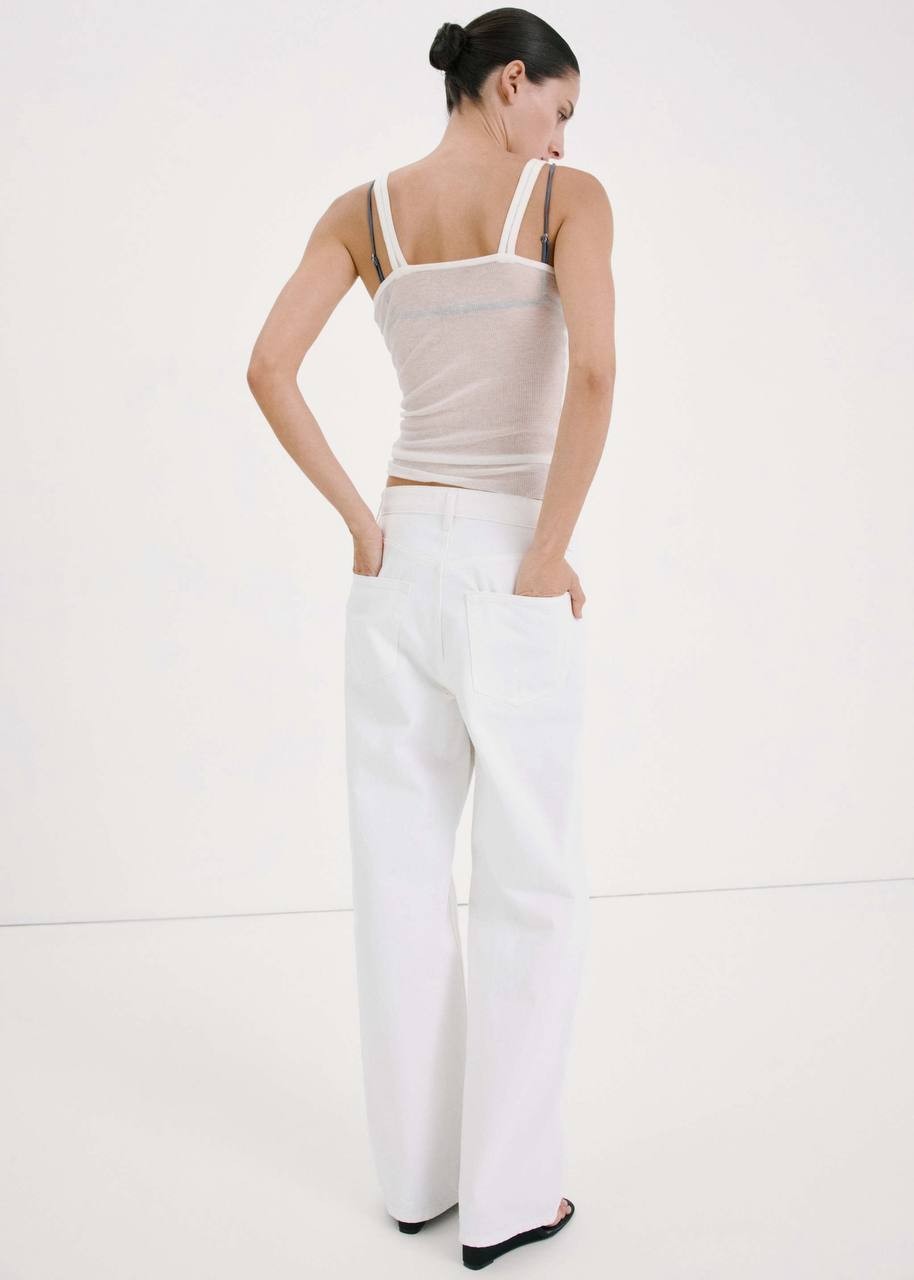 Mango Mid‑Rise Balloon Jeans White 4 NWT $70