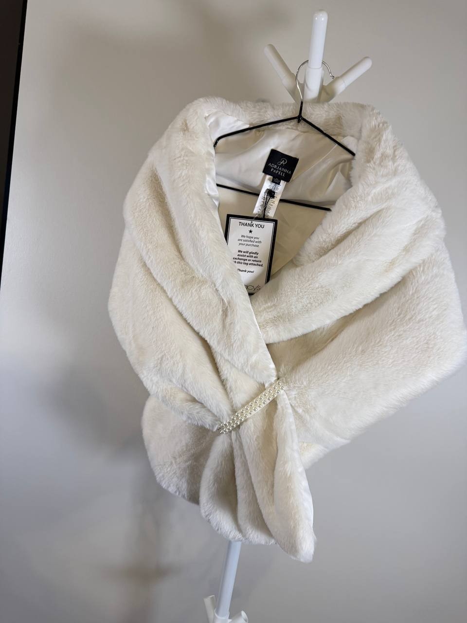 Adrianna Papell Wrap/Shawl – White–One Size – NWT – $109