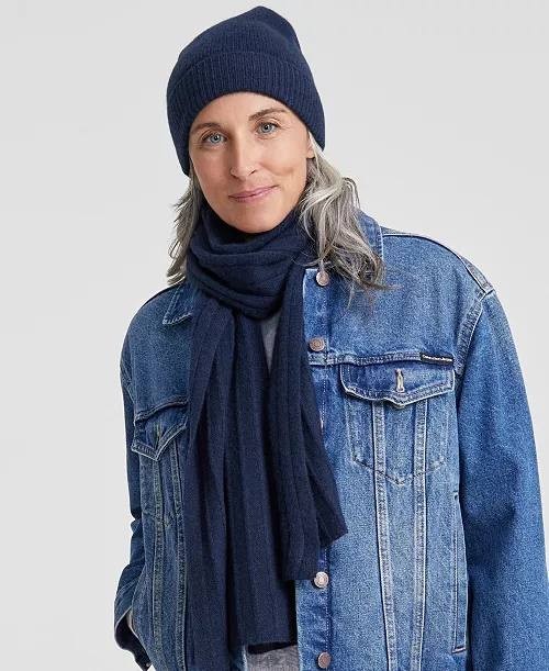 Charter Club Women’s 100% Cashmere Beanie Admiral Navy One Size NWT $79.50