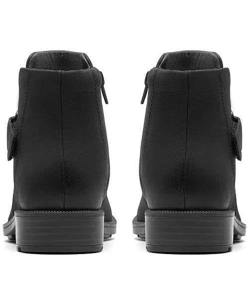 Clarks  Adalynn  Faye  Ankle  Booties  Black  Nubuck  8M  New  With  Box  $130