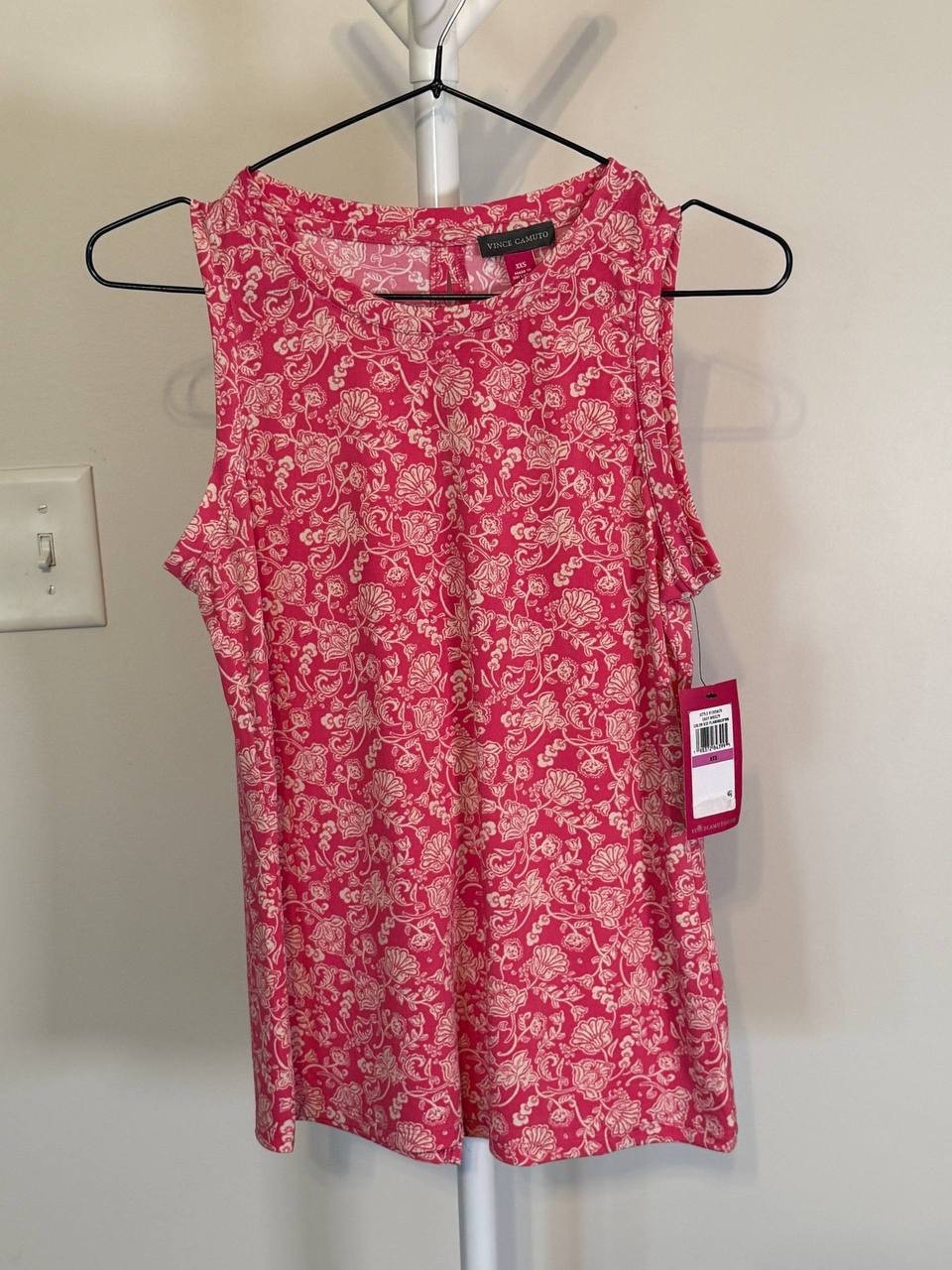 Vince Camuto Women’s Printed Keyhole‑Back Tank Top – Size XXS – NWT