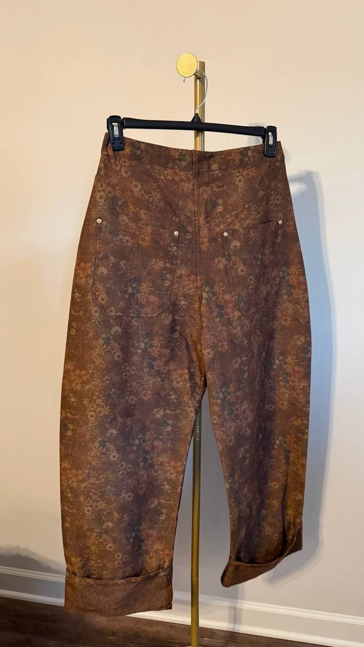 Avec Les Filles Barrel‑Leg Pants Black 30 $138 NWT Damaged Zip Fly