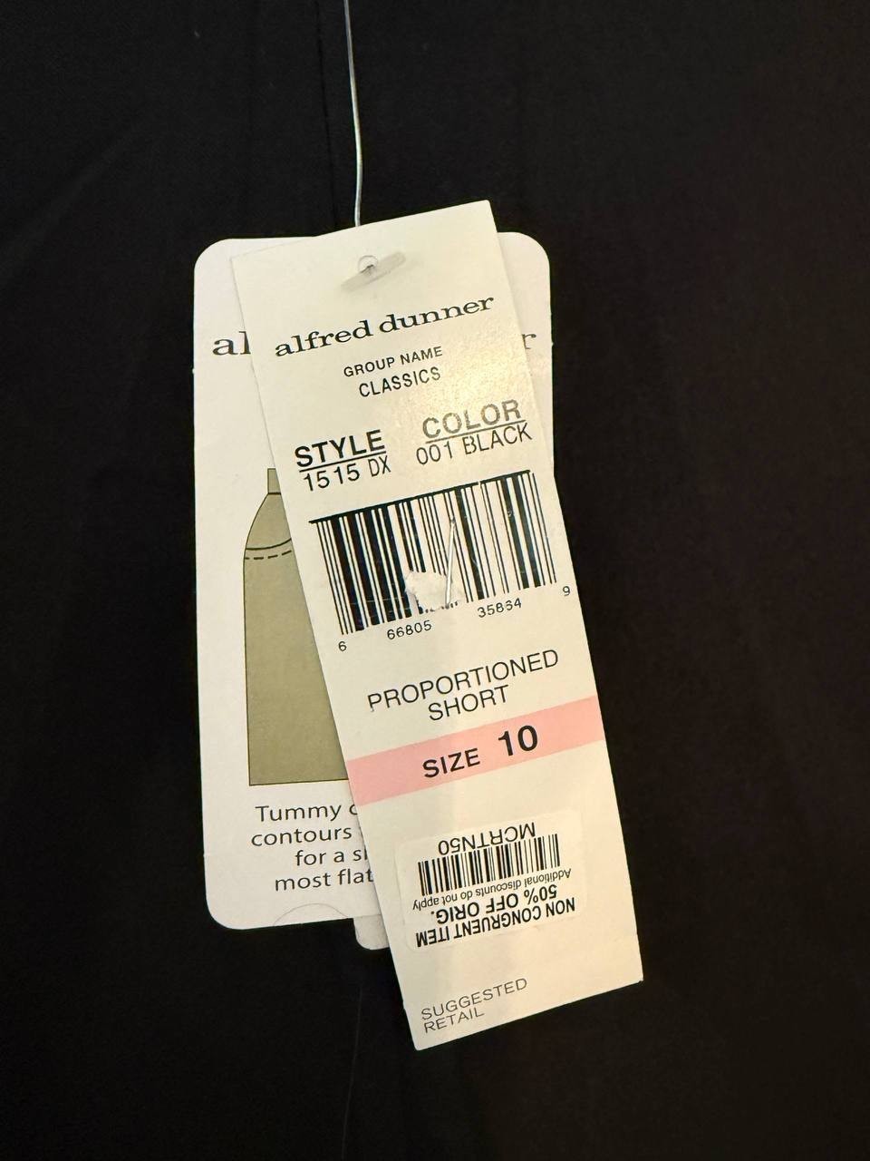 Alfred Dunner Petite Classics Tummy‑Control Pull‑On Straight‑Leg Pants – Size 10
