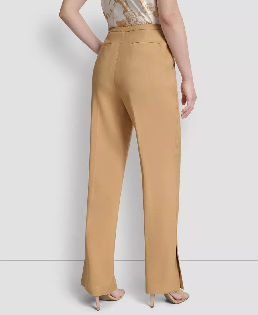 DKNY High‑Rise Sueded Canvas Pants Camel Size12P NWT Petite msrp$99