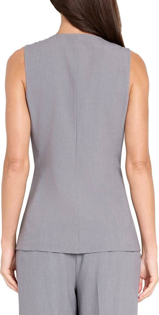 Tahari Button-Up Vest Size 16 NWT Gray Minimalist Tailoring for Women