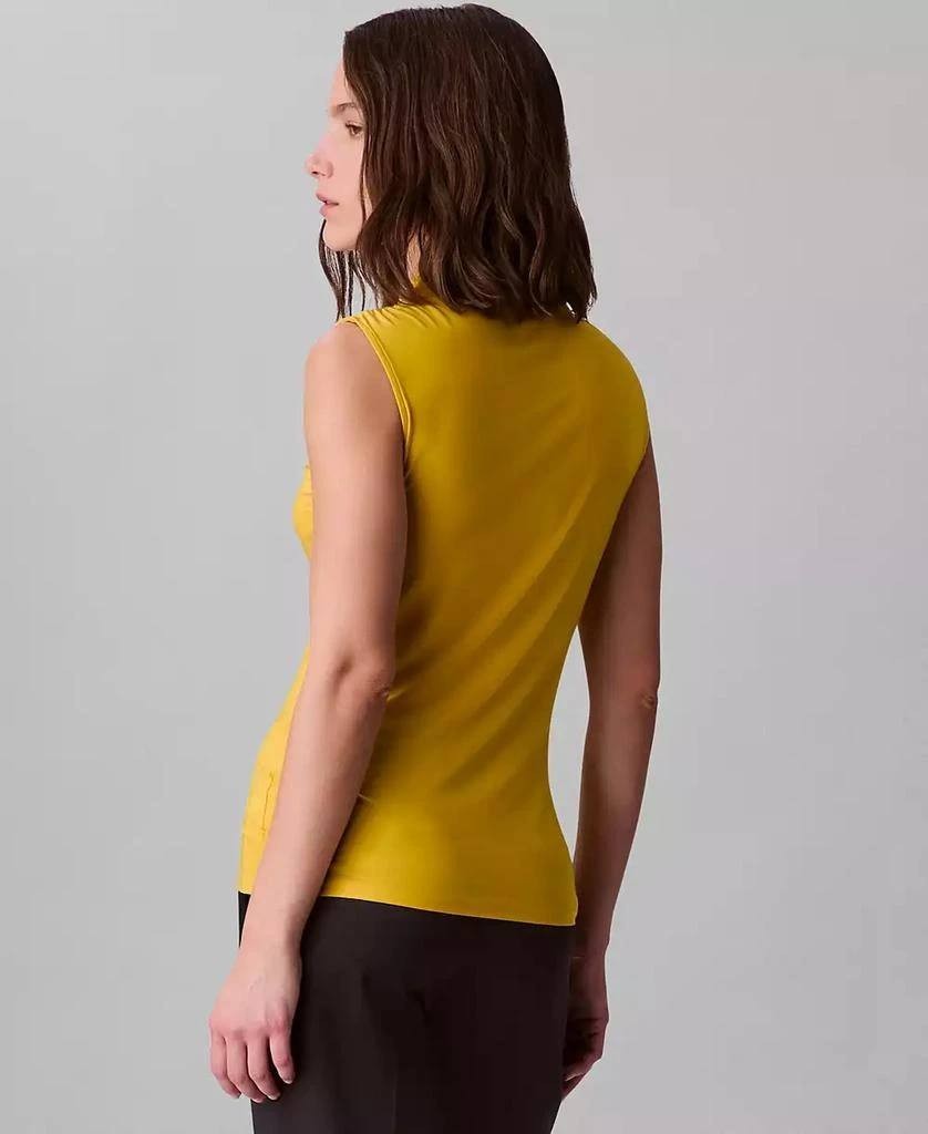 Calvin Klein Women’s Ruched Mockneck Top XS – Yellow – Flawed – NWT-59$
