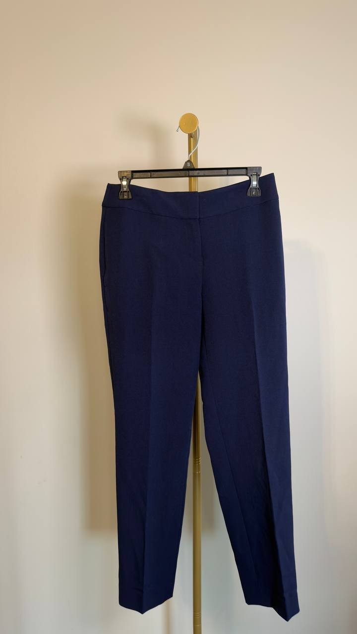 Kasper Petite Mid‑Rise Straight‑Leg Pants Navy 2P NWT $79