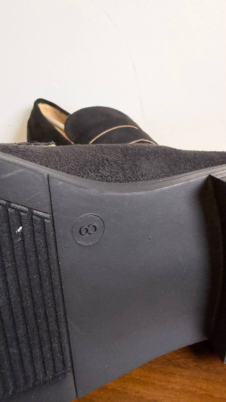 Journee Brooks Loafers 8W Black Penny Block Heel Slip‑On Comfort NIB msrp$93